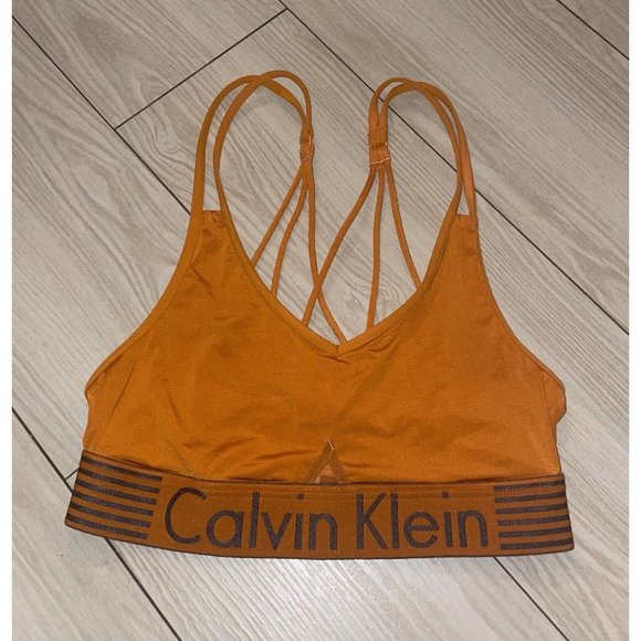 Calvin Klein QF1537 Microfiber Iron Strength Bralette WF Womens S Small Orange - Picture 2 of 6